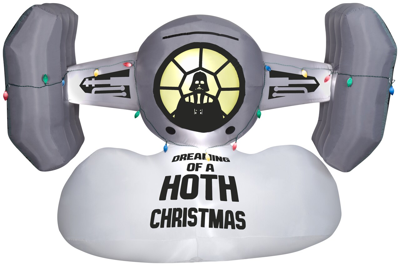 8' Gemmy Airblown Inflatable Stars Wars Christmas TIE Fighter w/ Sign Yard Decoration 883121